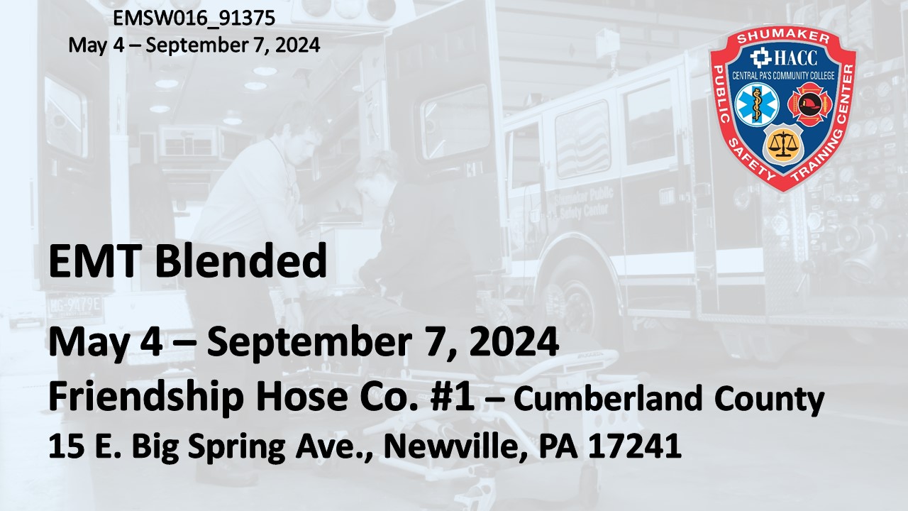 Emergency Medical Technician (EMSW016 CRN91375) Cumberland County Blended