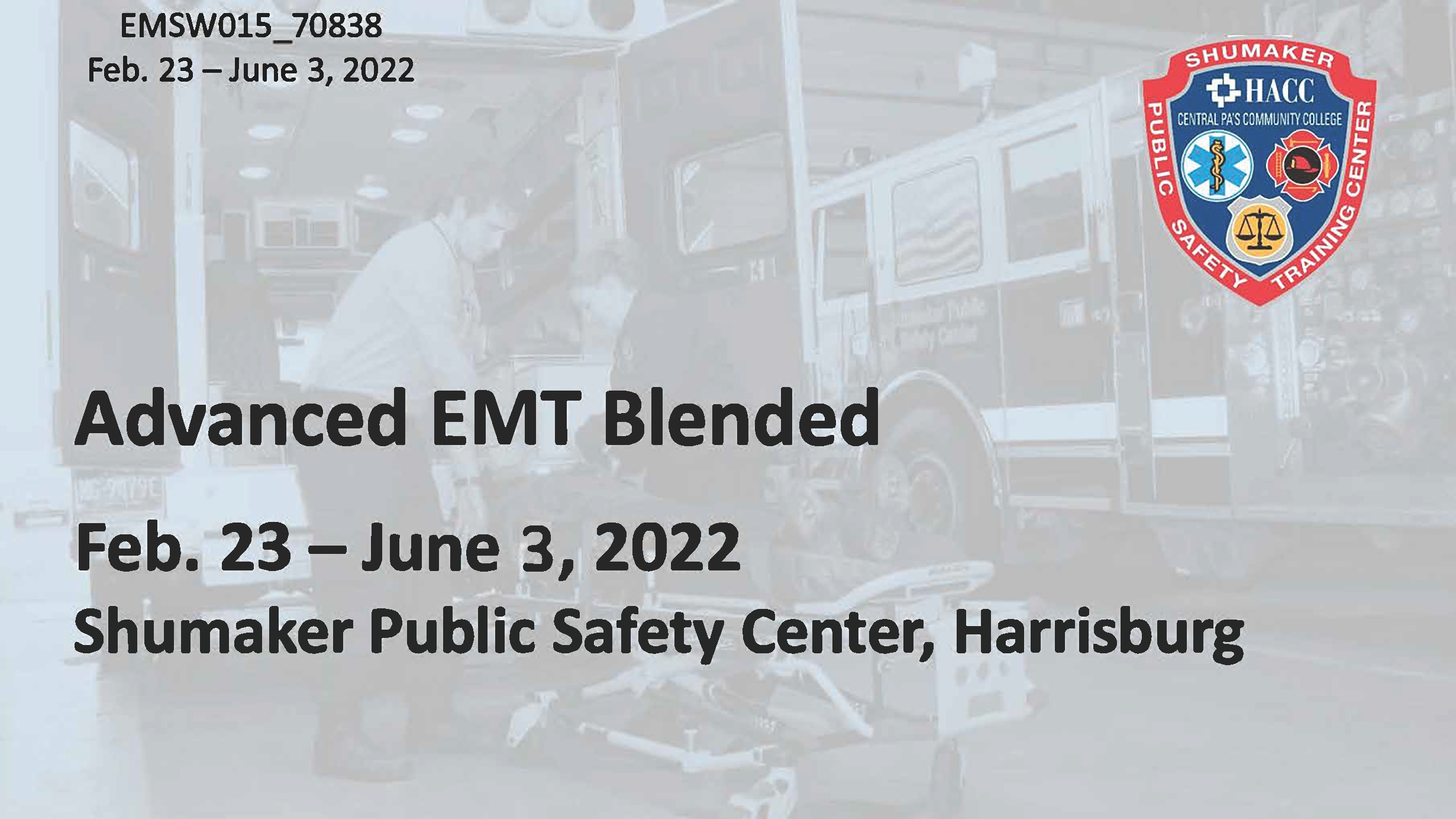 AEMT Blended Wednesday (EMSW015_CRN70838) Dauphin County