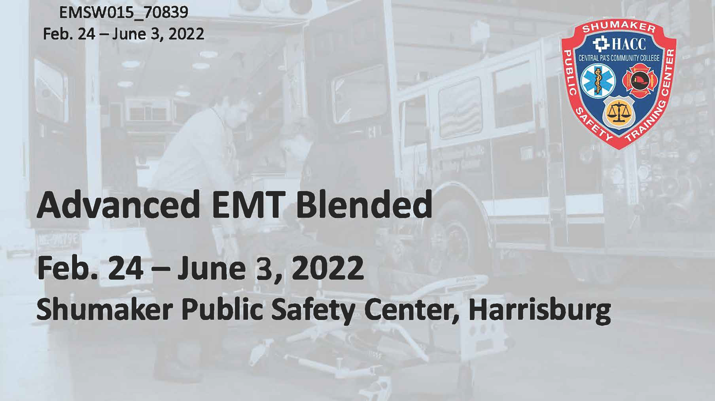 AEMT Blended Thursday (EMSW015_CRN70839) Dauphin County