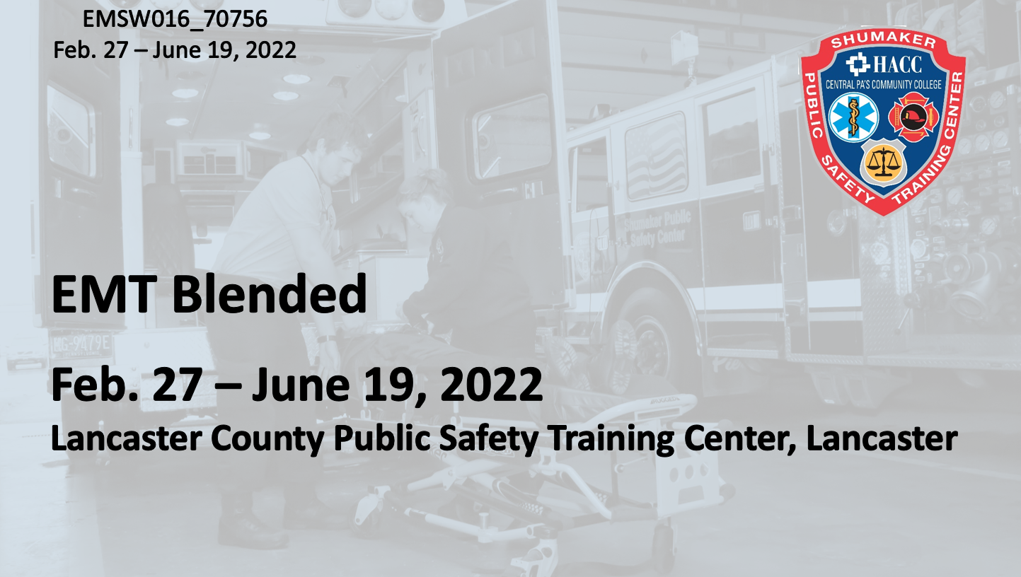 EMT Blended Saturday (EMSW016_CRN70756) Lancaster County