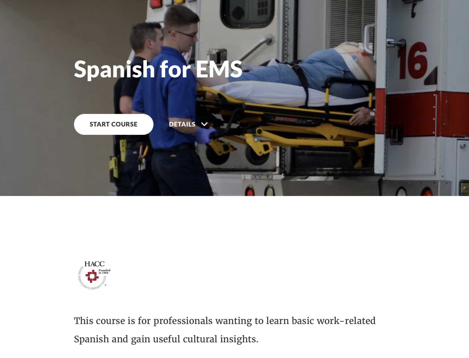 Spanish for EMS (70709)